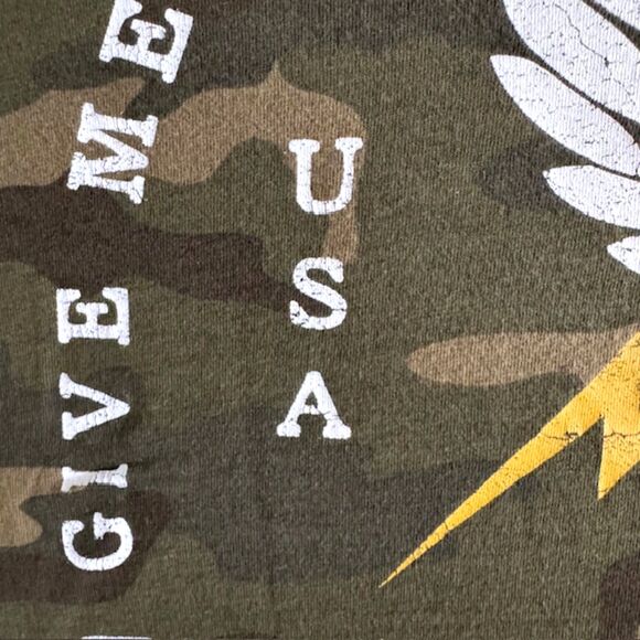 Howitzer Patriot MFG Mens LS Green Camo Shirt Give Me Liberty SZ L USA Tactical - Picture 7 of 15